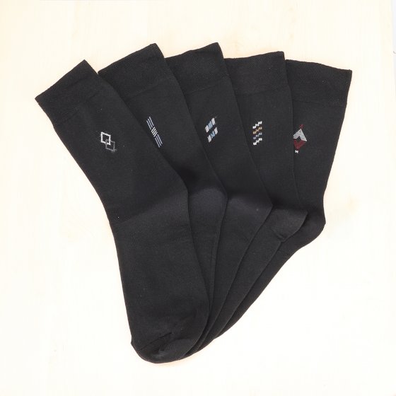 Chaussettes en coton avec motif sur la tige Lot de 5  