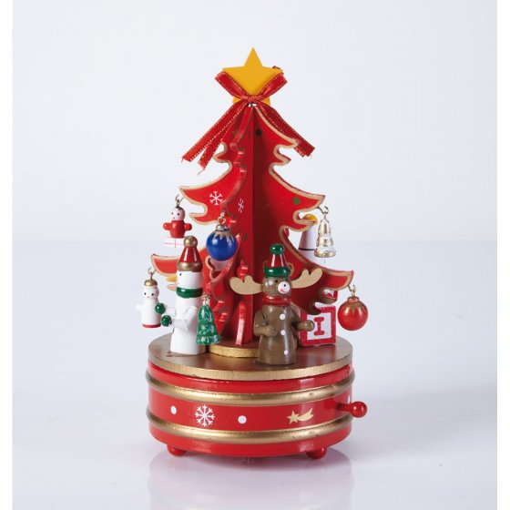 Boîte à musique sapin de Noël Rouge