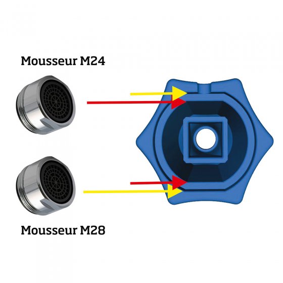 M24 Kit filtre + clé pour aérateur, robinet mitigeur universel à démontage