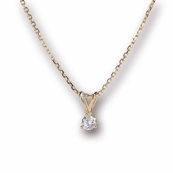 Collier or et diamant, 0,21 ct 